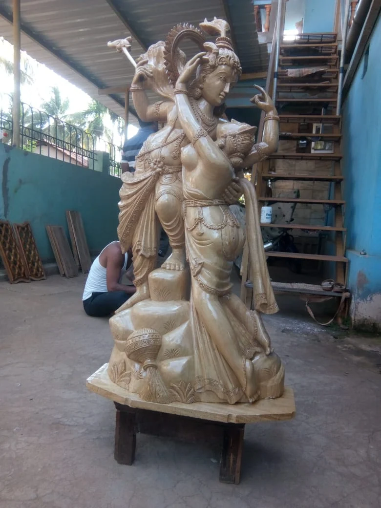 Relief sculpture panel carved in teakwood