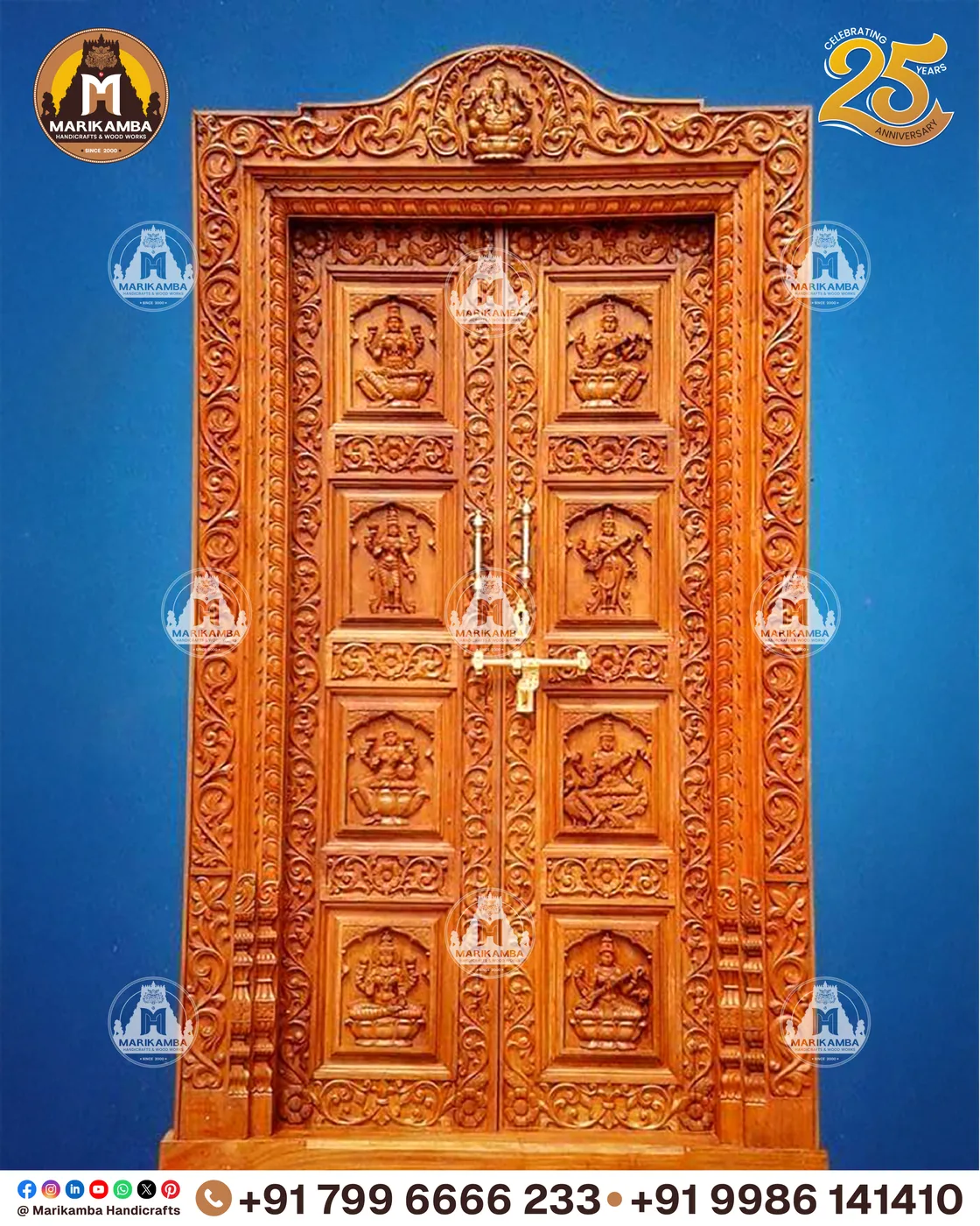 Close view of hand-carving on a door stile, showing chisel-cut detail