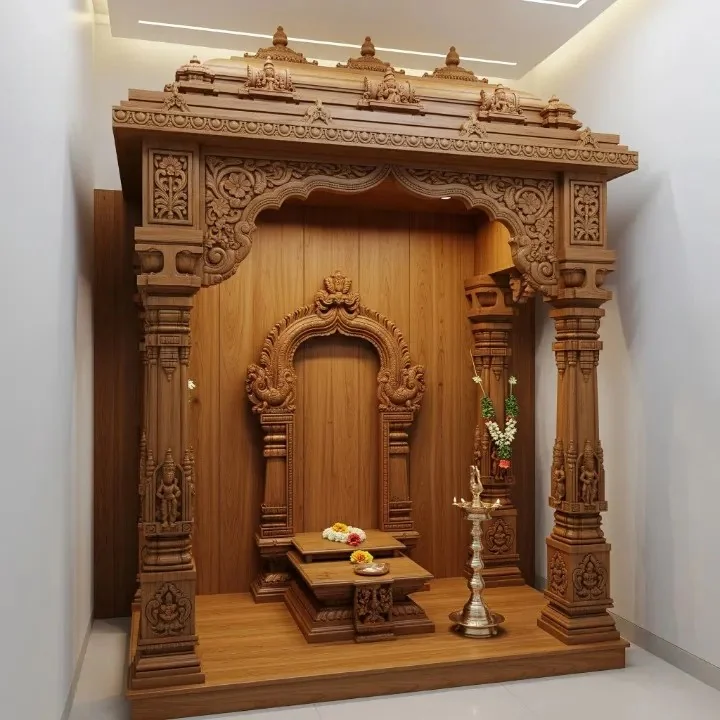 Temple-style mandap design with turned pillars and a gopuram-style roof (reference 06)