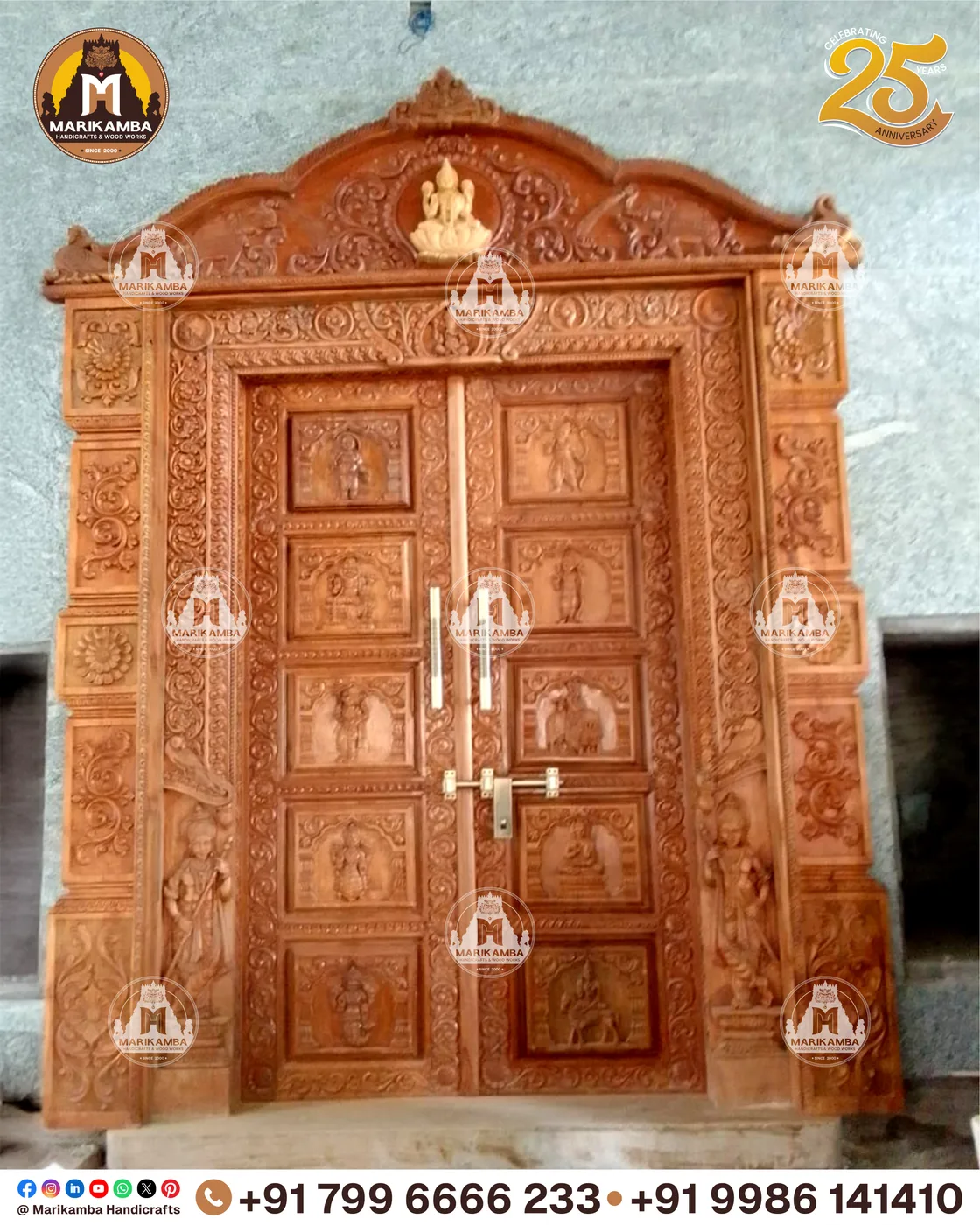 Close view of hand-carving on a door stile, showing chisel-cut detail — piece 50 of the collection