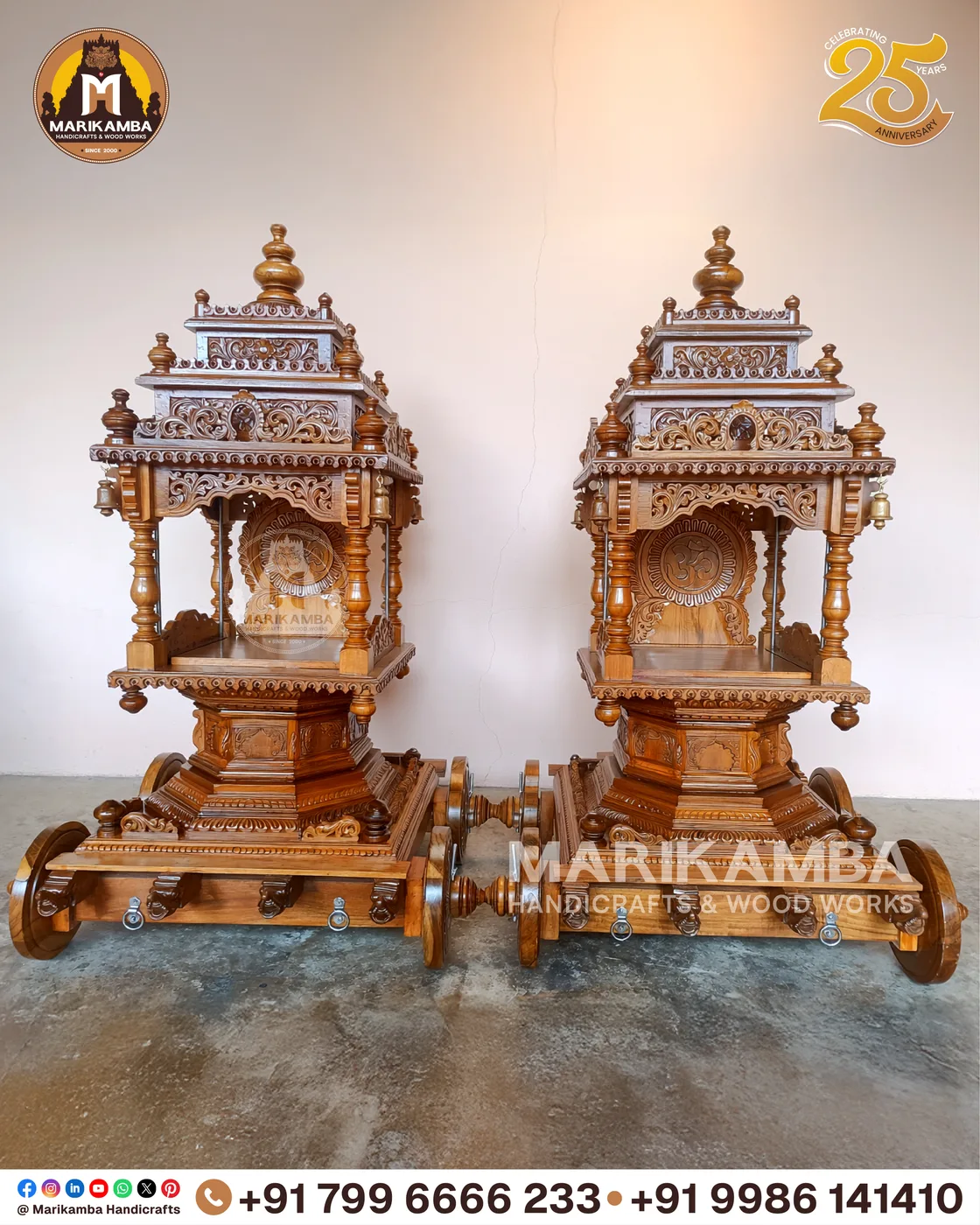 Full view of a processional temple chariot built for a Karnataka temple — piece 16 of the collection